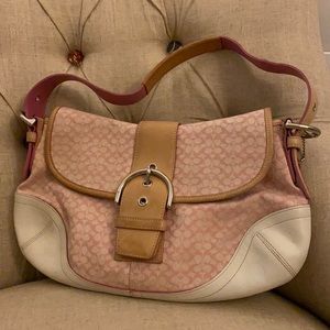 Coach vintage pink and white purse.
